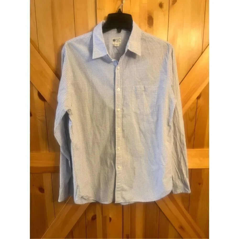 J Crew Men's Tailored Fit Plaid Button Down Long Sleeve Shirt Sz Large (3809)